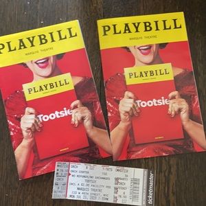 Tootsie playbill + ticket